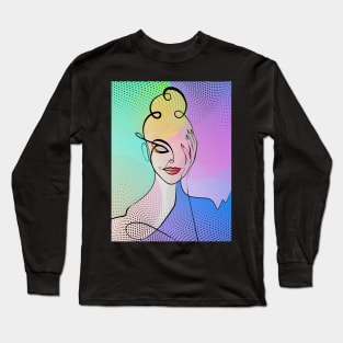 Vibrant Female Portrait Long Sleeve T-Shirt